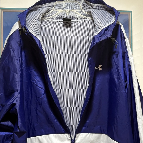 Under Armour Navy and Light Gray Hooded Jacket - Picture 4 of 6